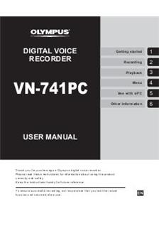 Olympus VN 741 manual. Camera Instructions.